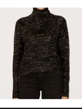 Autumn Cashmere Space Dye Raglan Mock Neck Cashmere Blend Sweater RP $450 Sz S